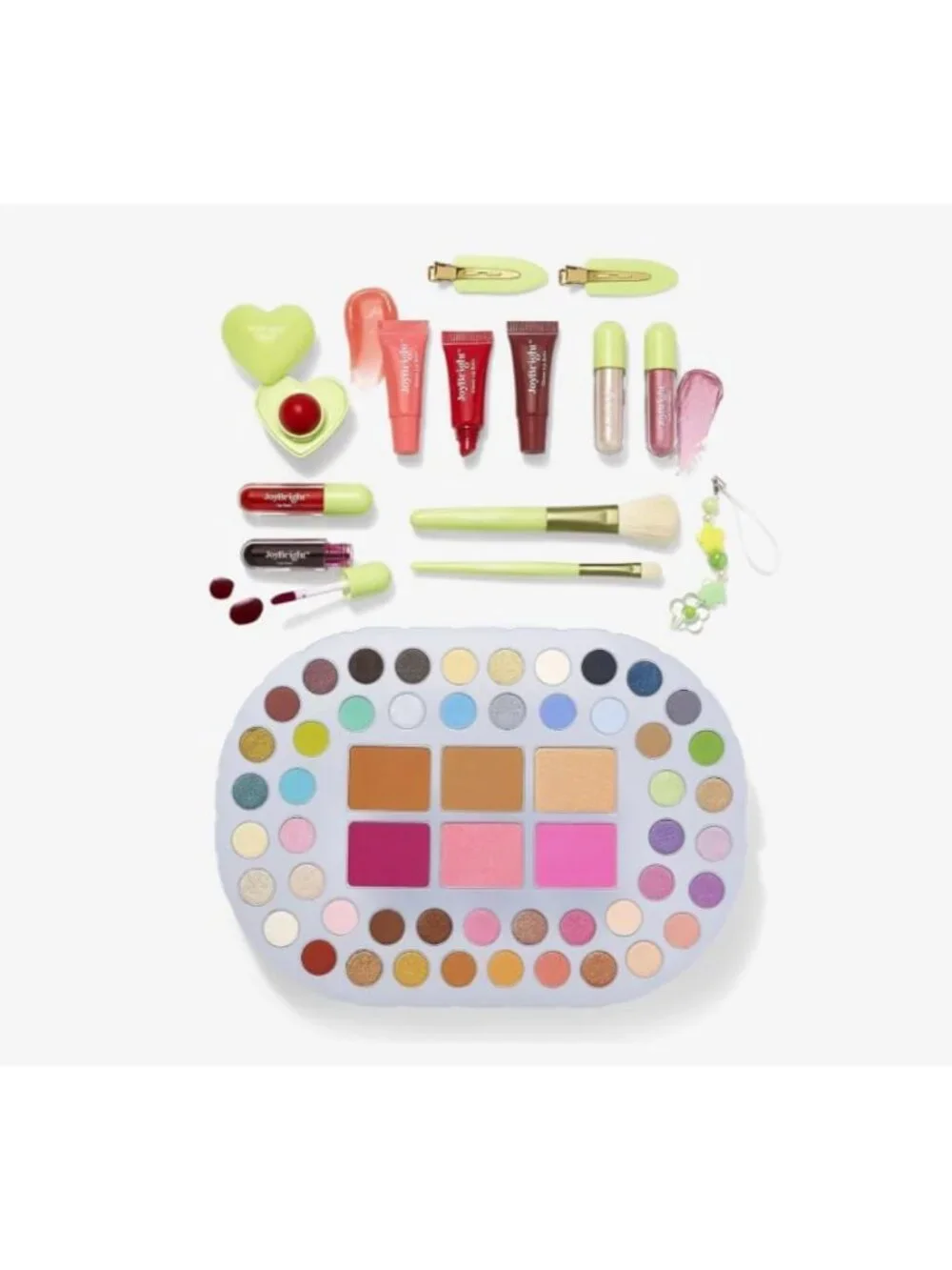 Cherry Makeup Set - Multi-Color Eyeshadow Palette, Lip Gloss & Cosmetic Tools